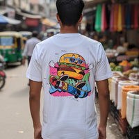 Burger graphic tee back view - Otaku Haus India
