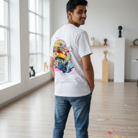 Burger streetwear graphic tee worn by model - Otaku Haus India
