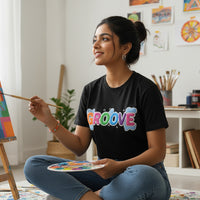 Groove streetwear graphic tee worn by model - Otaku Haus India