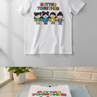 Better Together graphic tee hanger and folded view - Otaku Haus India