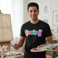 Groove streetwear graphic tee worn by model - Otaku Haus India