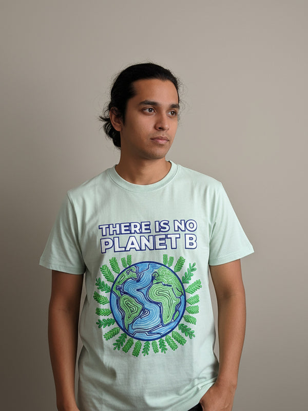 No Planet B streetwear graphic tee worn by model - Otaku Haus India
