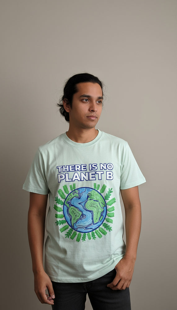 No Planet B streetwear graphic tee worn by model - Otaku Haus India
